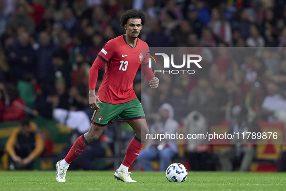 Renato Veiga of Portugal is in action during the UEFA Nations League 2024/25 League A Group A1 match between Portugal and Poland at Estadio...