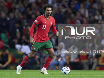 Renato Veiga of Portugal is in action during the UEFA Nations League 2024/25 League A Group A1 match between Portugal and Poland at Estadio...