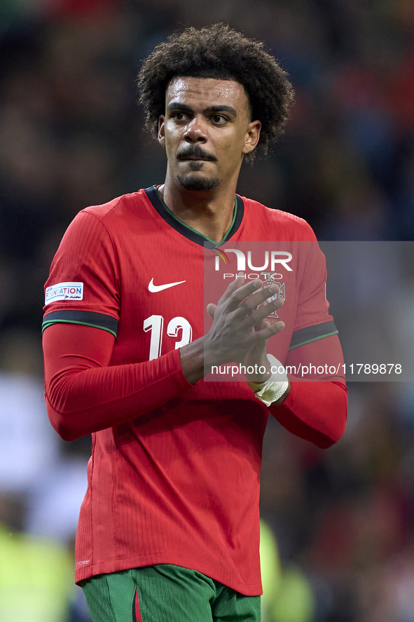 Renato Veiga of Portugal shows appreciation to the fans after the UEFA Nations League 2024/25 League A Group A1 match between Portugal and P...