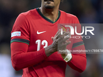 Renato Veiga of Portugal shows appreciation to the fans after the UEFA Nations League 2024/25 League A Group A1 match between Portugal and P...