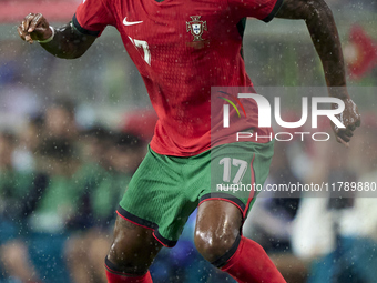 Rafael Leao of Portugal is in action during the UEFA Nations League 2024/25 League A Group A1 match between Portugal and Poland at Estadio D...