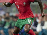 Rafael Leao of Portugal is in action during the UEFA Nations League 2024/25 League A Group A1 match between Portugal and Poland at Estadio D...