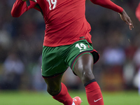 Nuno Mendes of Portugal is in action during the UEFA Nations League 2024/25 League A Group A1 match between Portugal and Poland at Estadio D...