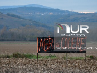 Farmers demonstrate in Sablons, France, on November 18, 2024. (