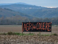 Farmers demonstrate in Sablons, France, on November 18, 2024. (