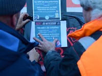 Farmers demonstrate in Sablons, France, on November 18, 2024. (