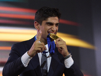 Jorge Martin of Spain and Prima Pramac Racing Ducati new MotoGP World Champion during the MotoGP Awards 2024 at the Museu Nacional d'Art de...