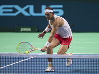 Rafael Nadal of Team Spain during Spain's training session prior to the Davis Cup match at Palacio de Deportes Jose Maria Martin Carpena on...