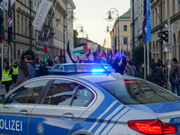 Police take action at a pro-Palestinian demonstration in Munich, Germany, on November 16, 2024 (