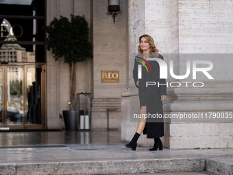 Lucia Mascino attends the ''Una Terapia Di Gruppo'' photocall at The Space Cinema Moderno in Rome, Italy, on November 18, 2024. (