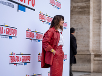 Valentina Lodovini attends the ''Una Terapia Di Gruppo'' photocall at The Space Cinema Moderno in Rome, Italy, on November 18, 2024. (