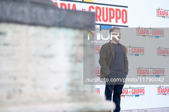 Director Paolo Costella attends the ''Una Terapia Di Gruppo'' photocall at The Space Cinema Moderno in Rome, Italy, on November 18, 2024. 