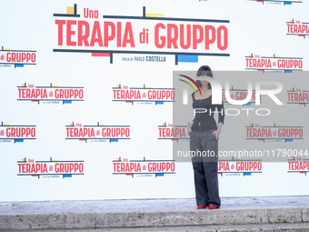 Ludovica Francesconi attends the ''Una Terapia Di Gruppo'' photocall at The Space Cinema Moderno in Rome, Italy, on November 18, 2024. (