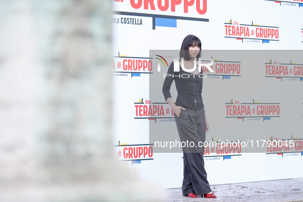 Ludovica Francesconi attends the ''Una Terapia Di Gruppo'' photocall at The Space Cinema Moderno in Rome, Italy, on November 18, 2024. 