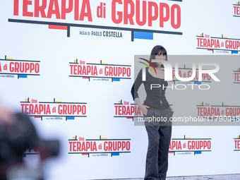 Ludovica Francesconi attends the ''Una Terapia Di Gruppo'' photocall at The Space Cinema Moderno in Rome, Italy, on November 18, 2024. (