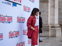 Valentina Lodovini attends the ''Una Terapia Di Gruppo'' photocall at The Space Cinema Moderno in Rome, Italy, on November 18, 2024. (