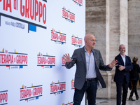 Claudio Bisio attends the ''Una Terapia Di Gruppo'' photocall at The Space Cinema Moderno in Rome, Italy, on November 18, 2024. (