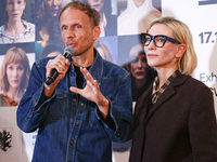 Cate Blanchett and director Julian Rosefeldt attend the opening of 'Manifesto' exhibition by Julian Rosefeldt in the Centre Of Contemporary...