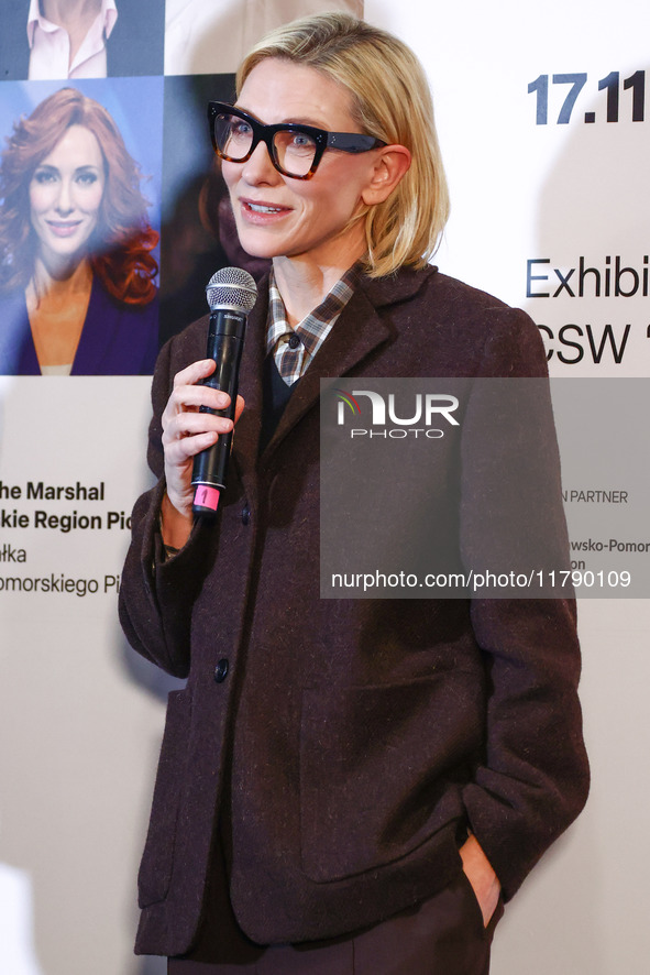 Cate Blanchett attends the opening of 'Manifesto' exhibition by Julian Rosefeldt in the Centre Of Contemporary Art as part of the 32nd Energ...