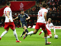 John McGinn scores his goal during UEFA Nations League match Poland - Scotland at National Stadium in Warsaw, Poland on November 18, 2024. (