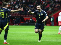 John McGinn celebrates his goal during UEFA Nations League match Poland - Scotland at National Stadium in Warsaw, Poland on November 18, 202...