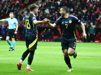 John McGinn celebrates his goal during UEFA Nations League match Poland - Scotland at National Stadium in Warsaw, Poland on November 18, 202...