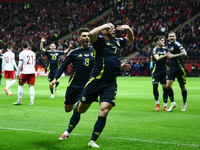 John McGinn celebrates his goal during UEFA Nations League match Poland - Scotland at National Stadium in Warsaw, Poland on November 18, 202...