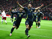 John McGinn celebrates his goal during UEFA Nations League match Poland - Scotland at National Stadium in Warsaw, Poland on November 18, 202...