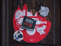 KRAKOW, POLAND - NOVEMBER 18:   
A 'Kupuj Polskie' sticker seen in Krakow's Old Town, promoting the support of Polish-made products, seen on...