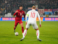 Nemanja Gudelj of Serbia  controls the ball during the Nations League Round 6 match between Serbia qnd Denmark at Dubocica Stadium, Leskovac...