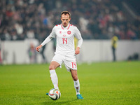 Mikkel Damsgaard of Denmark  controls the ball during the Nations League Round 6 match between Serbia qnd Denmark at Dubocica Stadium, Lesko...