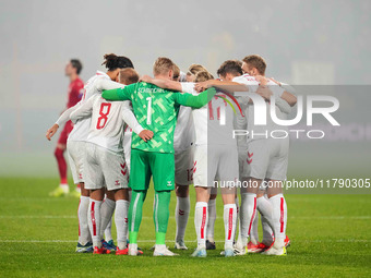  Danish team  during the Nations League Round 6 match between Serbia qnd Denmark at Dubocica Stadium, Leskovac, Serbia on November 18, 2024....