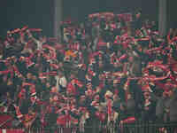  Danish fans  during the Nations League Round 6 match between Serbia qnd Denmark at Dubocica Stadium, Leskovac, Serbia on November 18, 2024....