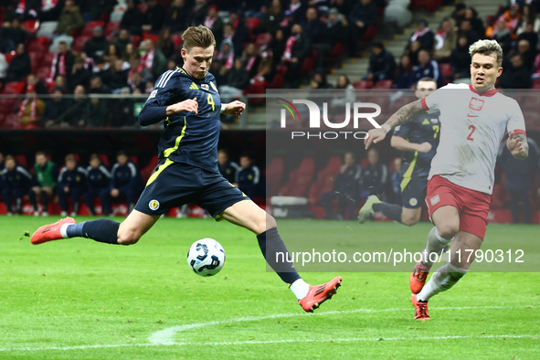 Scott McTominay and Kamil Piatkowski during UEFA Nations League match Poland - Scotland at National Stadium in Warsaw, Poland on November 18...