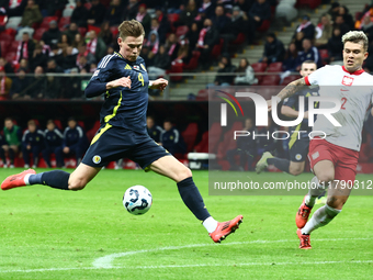 Scott McTominay and Kamil Piatkowski during UEFA Nations League match Poland - Scotland at National Stadium in Warsaw, Poland on November 18...