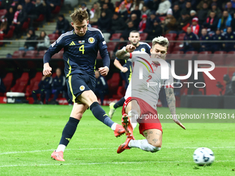 Scott McTominay and Kamil Piatkowski during UEFA Nations League match Poland - Scotland at National Stadium in Warsaw, Poland on November 18...