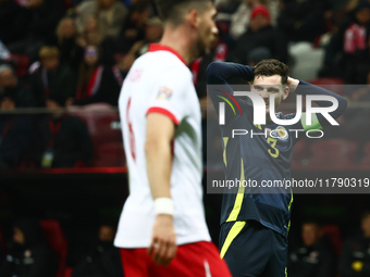 Andrew Robertson during UEFA Nations League match Poland - Scotland at National Stadium in Warsaw, Poland on November 18, 2024. (