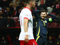 Andrew Robertson during UEFA Nations League match Poland - Scotland at National Stadium in Warsaw, Poland on November 18, 2024. (