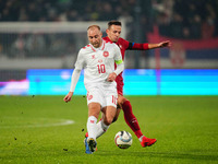 Christian Eriksen of Denmark  controls the ball during the Nations League Round 6 match between Serbia qnd Denmark at Dubocica Stadium, Lesk...