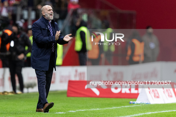 Michal Probierz  during UEFA Nations League match Poland vs Scotland in Warsaw Poland on 18 November 2024. 