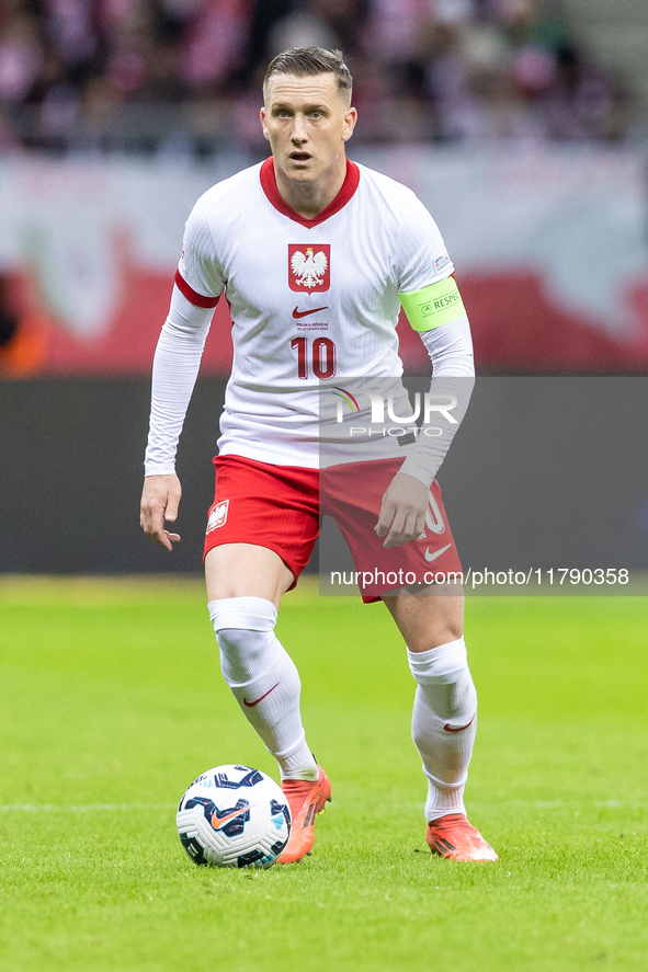 Piotr Zielinski  during UEFA Nations League match Poland vs Scotland in Warsaw Poland on 18 November 2024. 