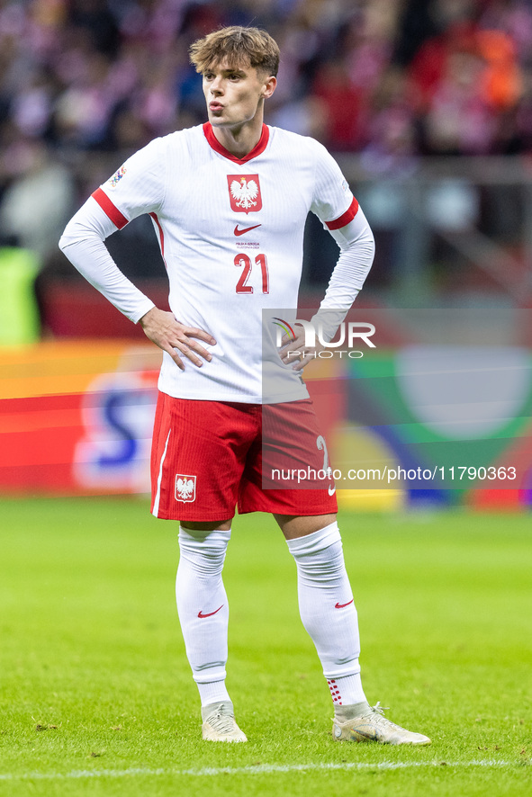 Nicola Zalewski  during UEFA Nations League match Poland vs Scotland in Warsaw Poland on 18 November 2024. 