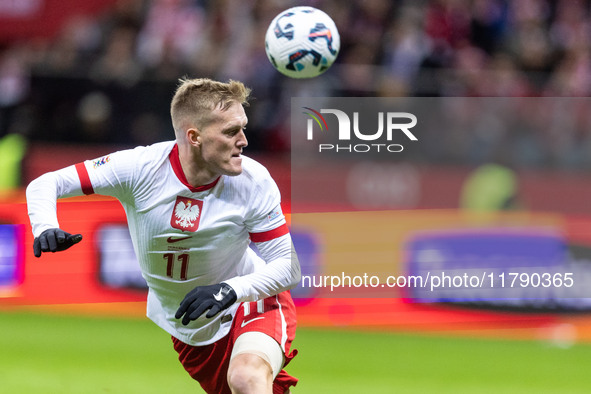 Karol Swiderski  during UEFA Nations League match Poland vs Scotland in Warsaw Poland on 18 November 2024. 