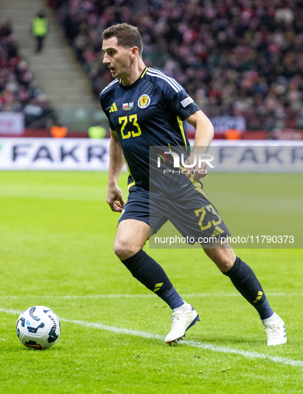 Kenny McLean  during UEFA Nations League match Poland vs Scotland in Warsaw Poland on 18 November 2024. 