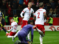 Kamil Piatkowski celebrates the goal during UEFA Nations League match Poland - Scotland at National Stadium in Warsaw, Poland on November 18...