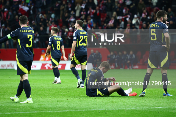 Scotland team during UEFA Nations League match Poland - Scotland at National Stadium in Warsaw, Poland on November 18, 2024. 