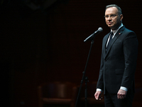 KRAKOW, POLAND - NOVEMBER 17:   
President of Poland Andrzej Duda during the ceremonial Jubilee Gala marking the 35th anniversary of the Sco...