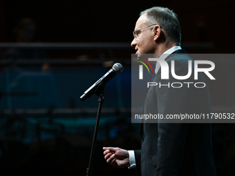 KRAKOW, POLAND - NOVEMBER 17:   
President of Poland Andrzej Duda delivers a speech at the Jubilee Gala marking the 35th anniversary of the...