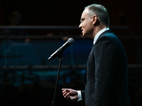 KRAKOW, POLAND - NOVEMBER 17:   
President of Poland Andrzej Duda delivers a speech at the Jubilee Gala marking the 35th anniversary of the...