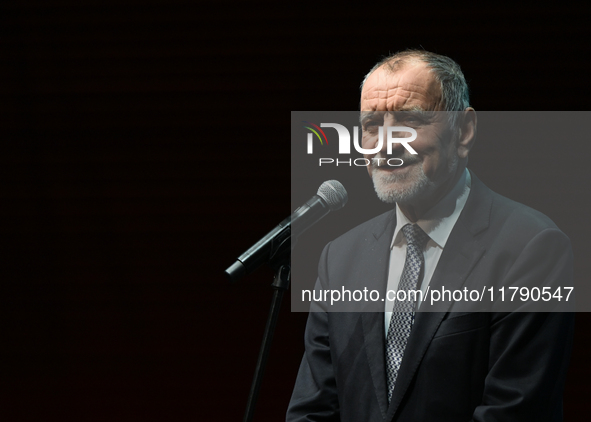 KRAKOW, POLAND - NOVEMBER 17:   
Jan Tadeusz Duda, Chairman of the Malopolska Regional Assembly, delivers a speech at the Jubilee Gala marki...